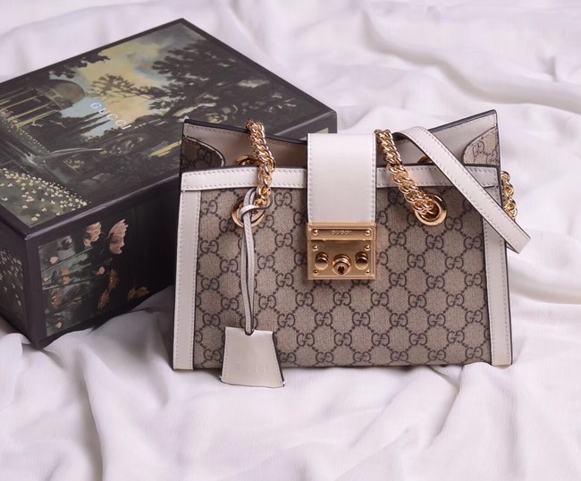 High Quality Gucci original Padlock shoulder bag 498156 white HY24871pR54