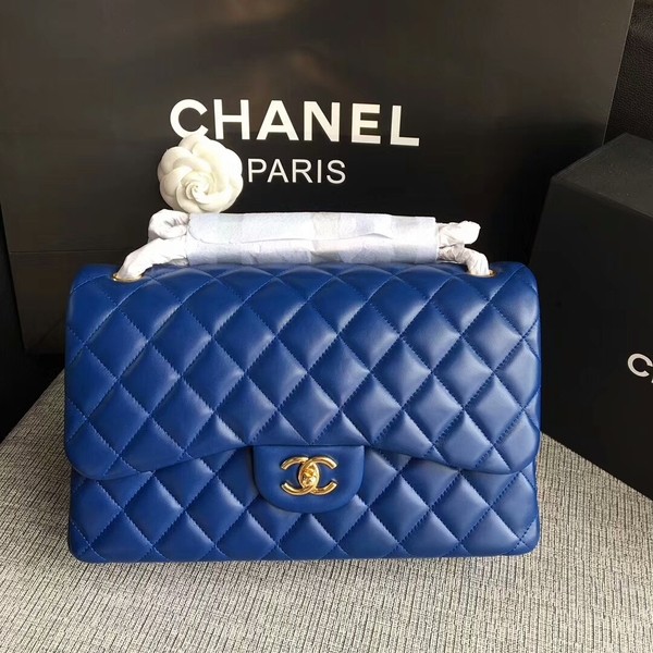High Quality Imitation Chanel Flap Shoulder Bags Blue Original Lambskin Leather CF1113 Glod HY386Vu82