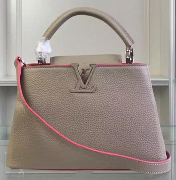 High Quality Louis Vuitton Original Taurillon Leather CAPUCINES BB Bag M90294 Light Grey HY8322BH97