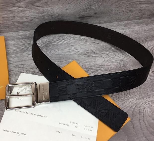 High Quality Replica Louis Vuitton Original Calf Leather Belt 2569 black HY22819aR54