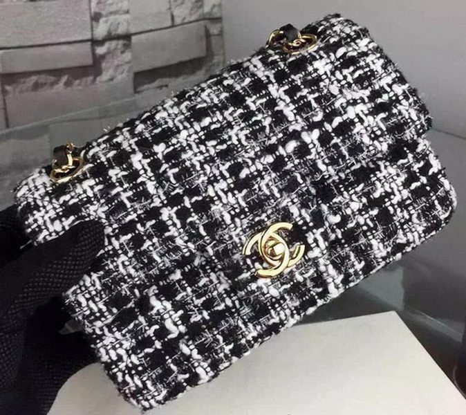 Hot Chanel Classic Flap Bag Original Fabric A1020 Black HY24649io40