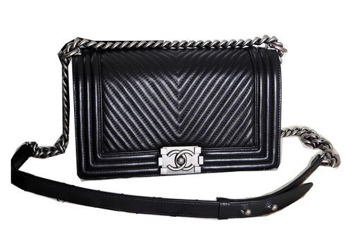 Hot Le Boy Chanel Flap Shoulder Bag Original Leather CF67086 Black HY4110cT87