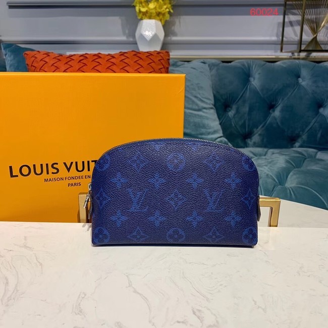 Hot Louis vuitton original Monogram COSMETIC POUCH PM M52030 blue HY825cT87