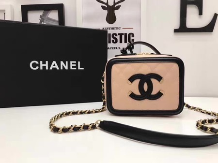 Hot Replica Chanel Cosmetic Bag Original Cannage Pattern A93341 Pink&Black HY3339wR89