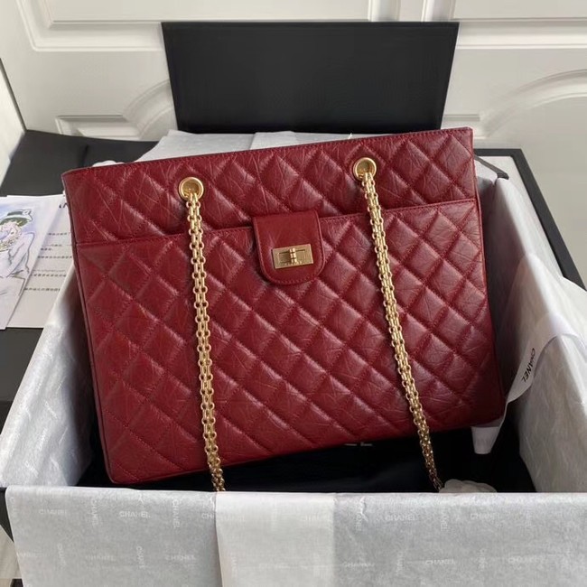 Imitation AAA Chanel Original Lather Shopping bag AS6611 red HY22848RP55