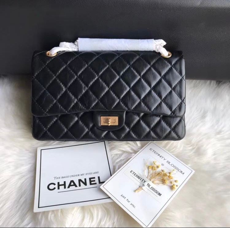 Imitation AAA Chanel Original Leather Black Bag CC7867 Gold HY18833RP55