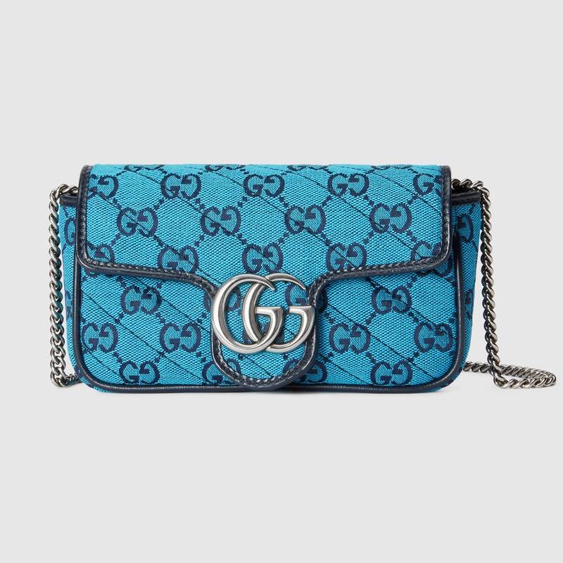 Imitation AAA Gucci GG Marmont Multicolor super mini bag 476433 Light blue HY13153kf15