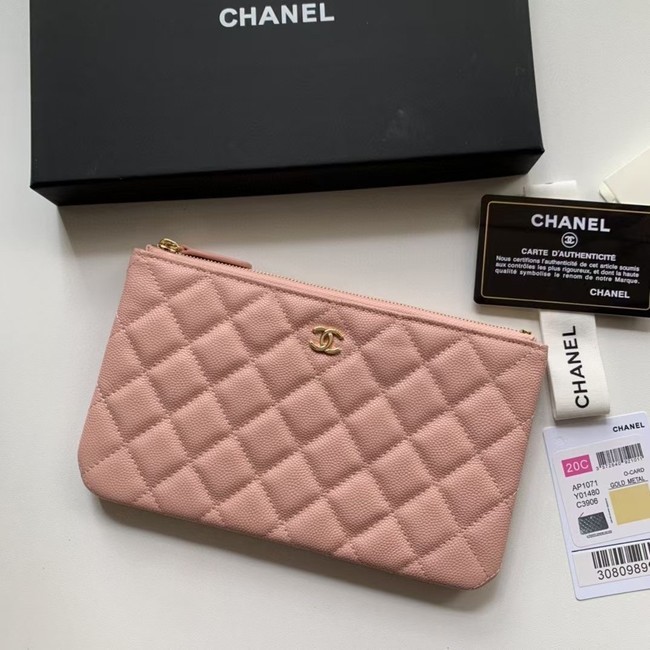 Imitation CHANEL 19 Caviar Original Leather Carry on bag AP1060 pink HY6561VO34