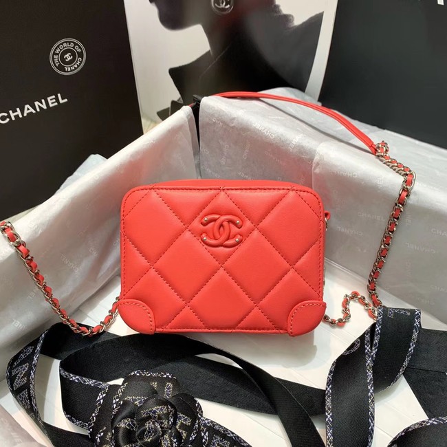 Imitation CHANEL 2020 New Style Original Leather Ball Grain Bag AP1132 red HY5831VO34