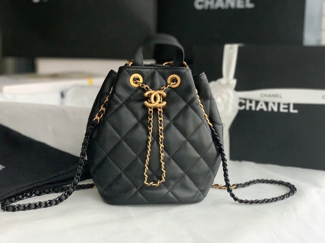 Imitation Chanel Calfskin Backpack Original Leather AS3211 black HY9230EY79