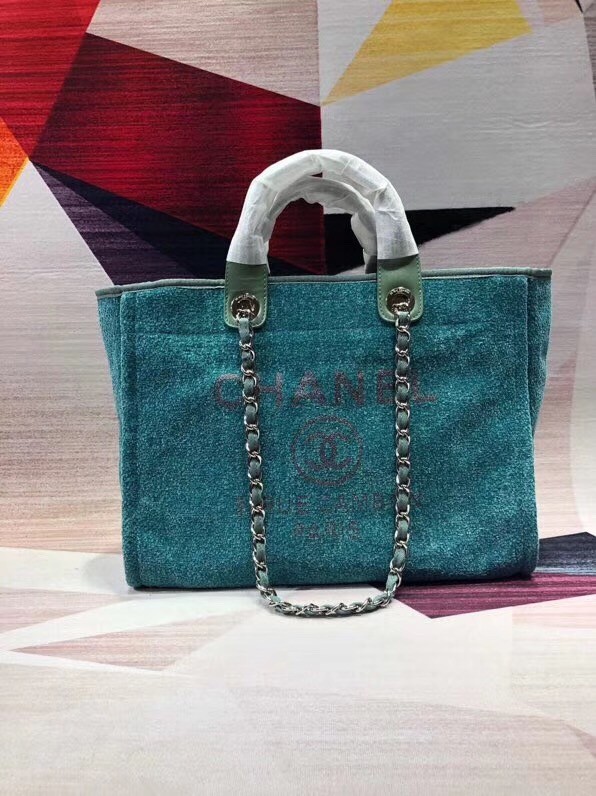 Imitation Chanel Canvas Shoulder Shopping Bag A2369 Green HY14598Ug88