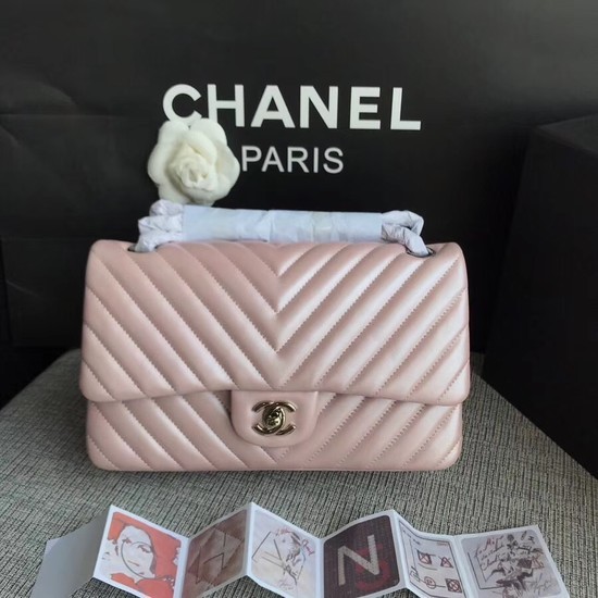 Imitation Chanel Classic original Sheepskin Leather Shoulder Bag 1112V pink silver chain HY14226VO34