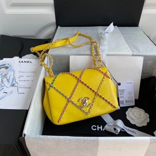 Imitation Chanel flap bag AS2382 yellow & Multicolor HY22903RC38