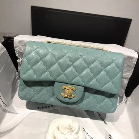 Imitation Chanel Flap Shoulder Bag Original Caviar Leather CF1116 light green HY20545EY79