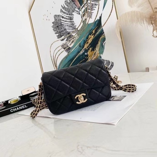 Imitation Chanel Flap Shoulder Bag Original leather AS2482 black HY4720zn33