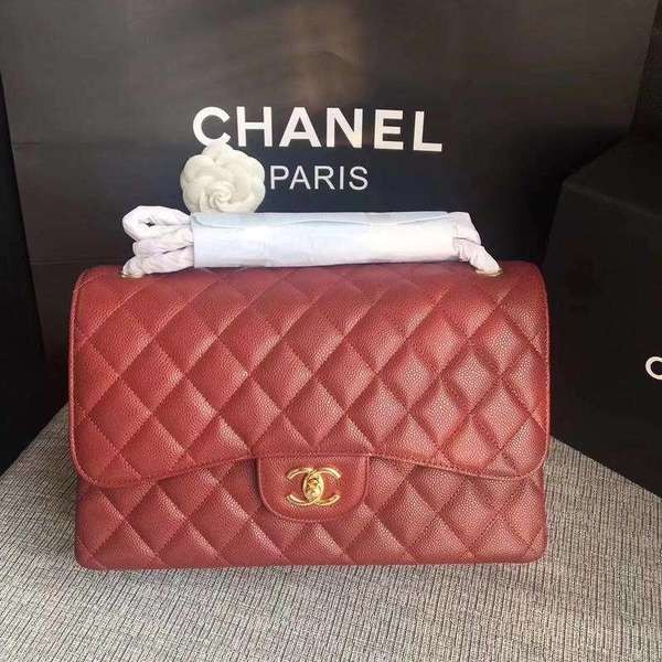 Imitation Chanel Flap Shoulder Bags Marroon Original Calfskin Leather CF1113 Gold HY23207Dl40