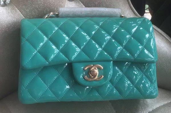Imitation Chanel mini Classic Flap Bag Original Patent A1116 Green HY22971sJ18