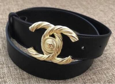 Imitation Chanel Original Calf Leather Belt 56955 Black HY8865EY79