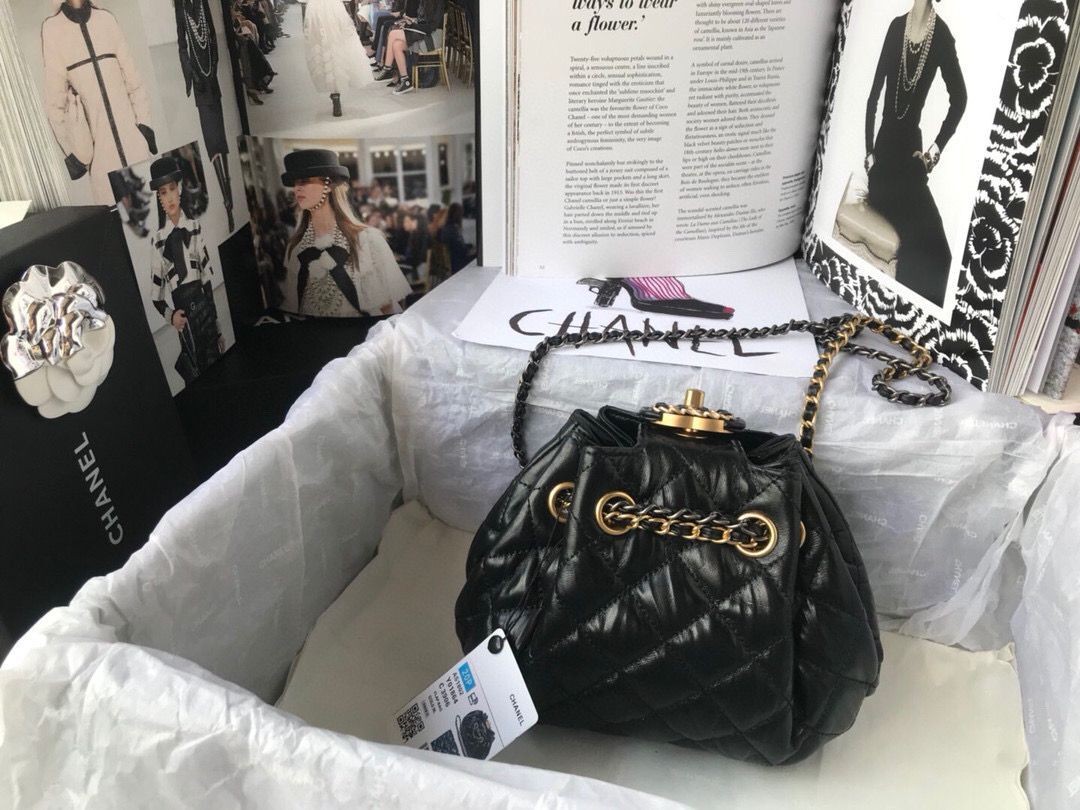 Imitation CHANEL Original Leather Rope Bag AS1802 Black HY2542SU58