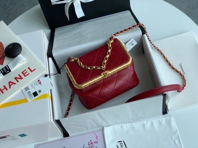 Imitation Chanel Original mini Magnet buckle bag AS1886 red HY26918RC38