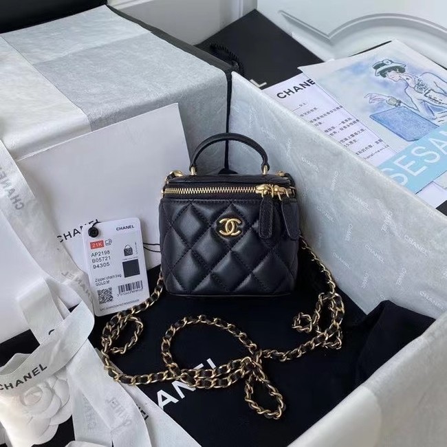 Imitation Chanel Original Small classic chain box handbag AP2198 black HY6568Ug88