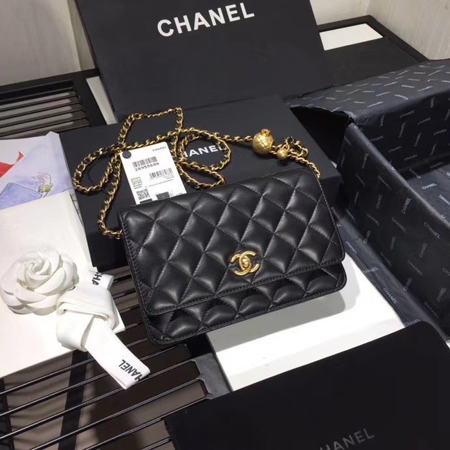 Imitation Chanel Original Small classic Sheepskin flap bag AS33814 black HY6364Fo38