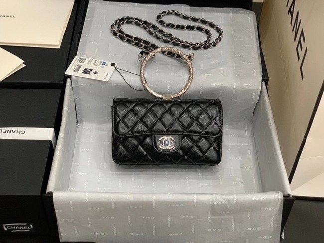 Imitation Cheap Chanel Flap Original Lambskin Leather Shoulder Bag AS1665 black HY17173fV17