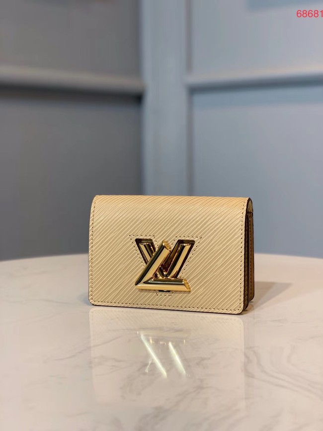 Imitation Cheap Louis vuitton original TWIST MULTICARTES card holder M68681 beige HY22283fV17