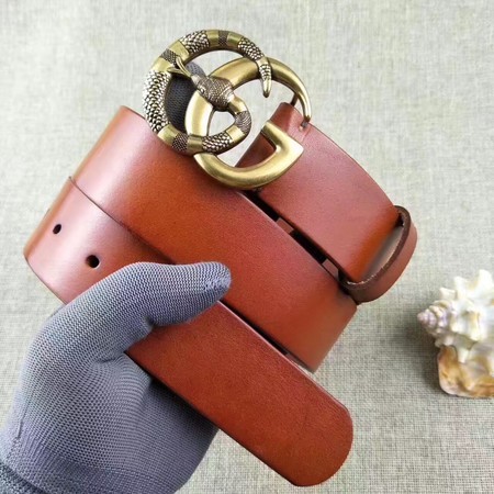 Imitation Gucci 34mm Leather Belt GG2369 Orange HY2245Nj42