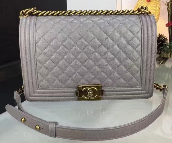 Imitation High Quality Boy Chanel Flap Bags Original Grey Cannage Pattern A67088 Gold HY9658Bo39