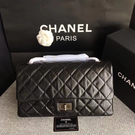 Imitation High Quality Chanel Flap Shoulder Bag Black Original Calfskin Leather 277 Silver HY16593Bo39