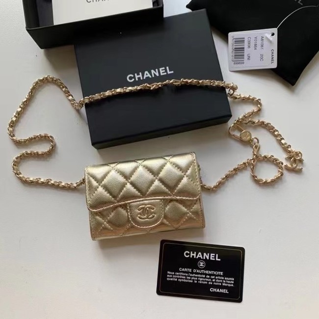 Imitation High Quality Chanel Original Grained Calfskin Pocket 81081 gold HY20498HH94