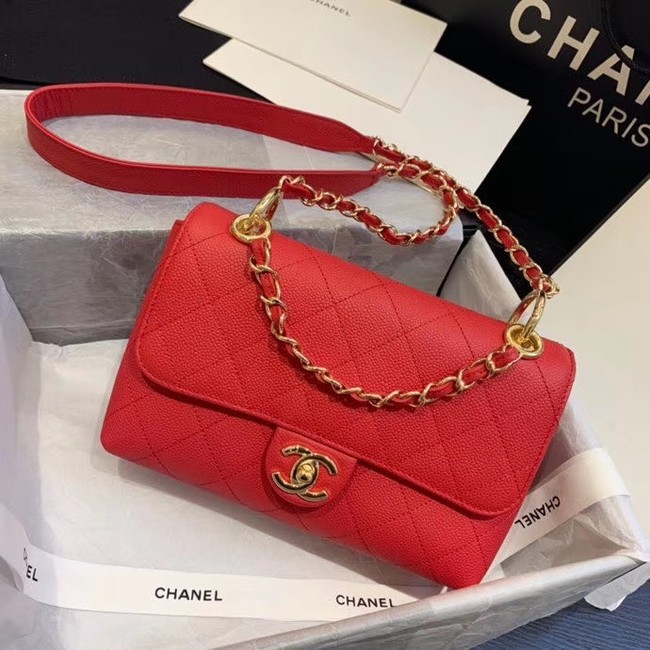 Imitation High Quality Chanel Original Soft Leather Small flap bag AS1459 red HY7468Bo39