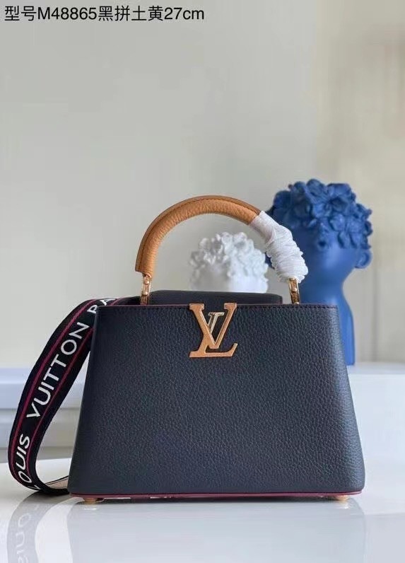 Imitation Louis Vuitton CAPUCINES Original Leather PM M48865 black HY3809Fo38