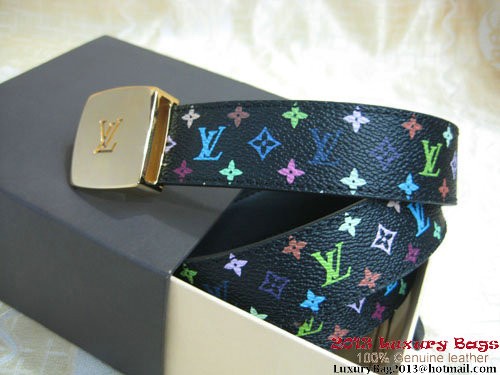 Imitation Louis Vuitton Monogram Multicolore Reversible Belt M6890U Black HY8229ye39