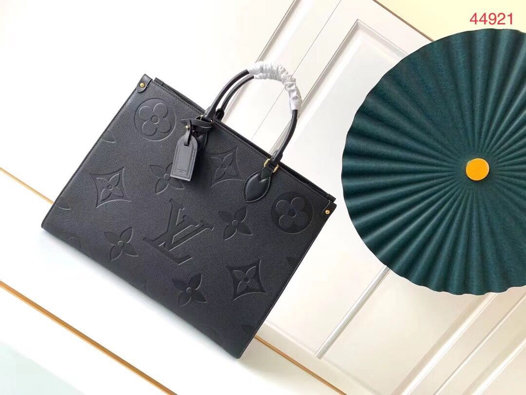 Imitation Louis Vuitton ONTHEGO Original Leather Bag M44576 Black HY9760SU34