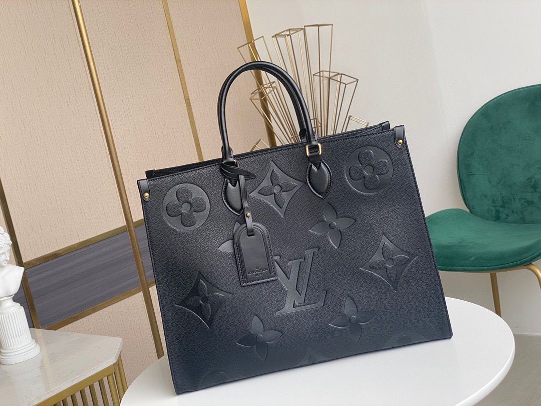 Imitation Louis Vuitton ONTHEGO Original Leather GM M44925 Black HY24654ye39