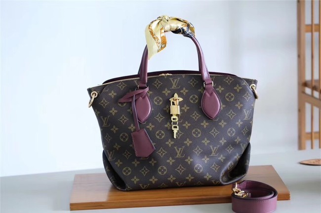 Imitation Louis vuitton original FLOWER ZIPPED TOTE MM M44347 Bordeaux HY20180EY79