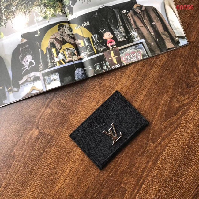 Imitation Louis vuitton original LOCKME CARD HOLDER M68555 black HY23745Za30