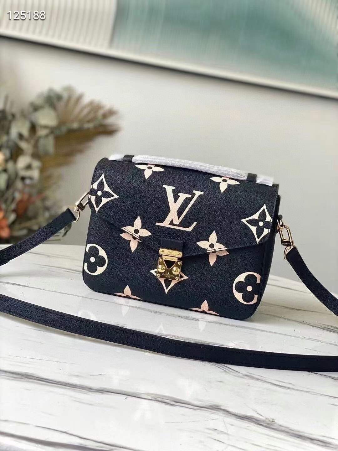 Imitation Louis vuitton original LV CRAFTY POCHETTE METIS Bag M45596 Black HY7275zn33