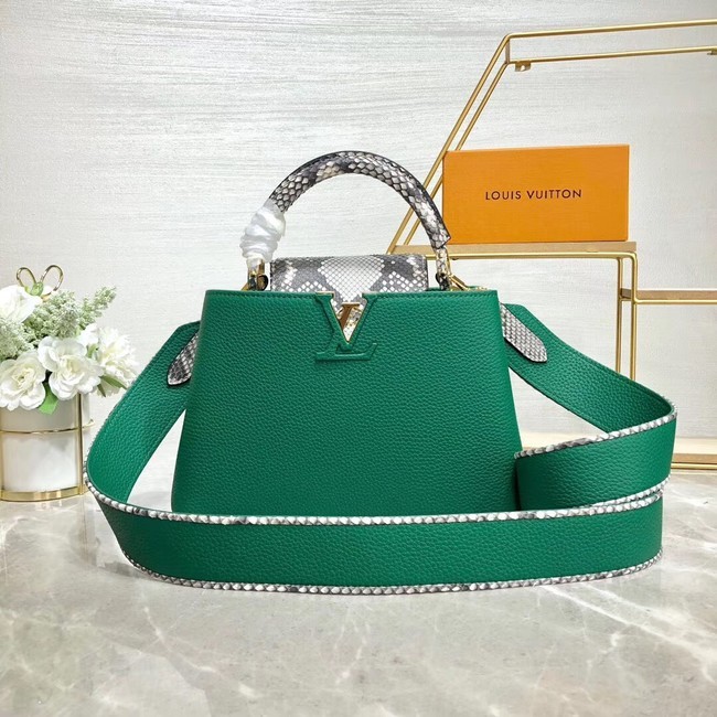 Imitation Louis vuitton original taurillon leather Capucines BB M48865 green HY25589SU87