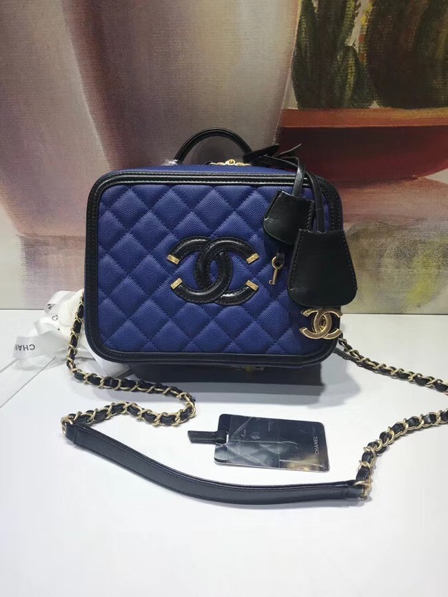 Imitation Top Chanel Vanity Case Original A93343 blue HY8072tr16