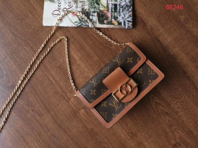 Knockoff Best Louis Vuitton Original Monogram Canvas DAUPHINE CHAIN WALLET M68746 HY22546sm35