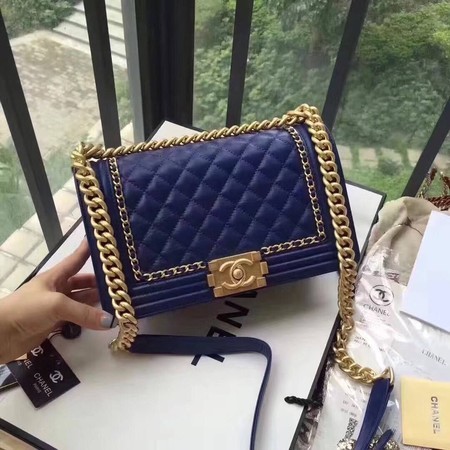 Knockoff Boy Chanel Flap Bag Original Leather B67086 Blue HY8119tp21