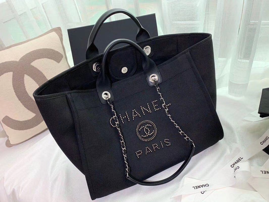 Knockoff Chanel Canvas Tote Shopping Bag A66941 black HY8098JF45