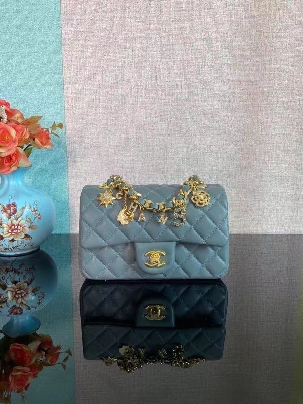 Knockoff Chanel Classic Flap Shoulder Bag Original Sheepskin leather AS2326 blue HY25618JF45