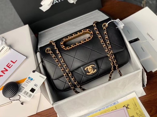 Knockoff Chanel Flap Bag Original Sheepskin Leather AS1466 black HY24496Ez66