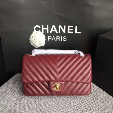 Knockoff Chanel Flap Shoulder Bag Wine Original Sheepskin Leather CF1112V Gold HY12864tp21