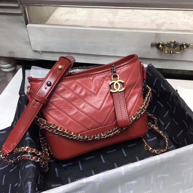 Knockoff CHANEL GABRIELLE Original leather Hobo Bag A93841 red HY13959tp21