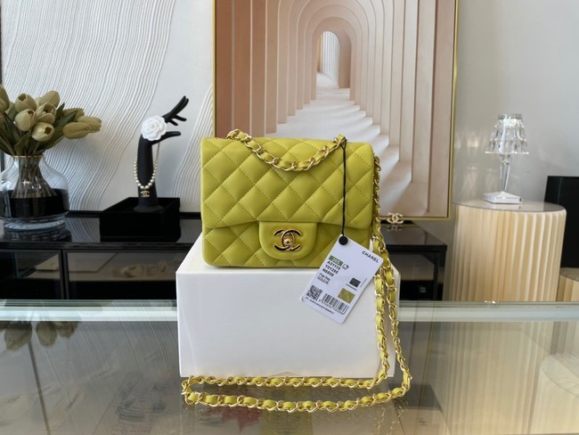 Knockoff Chanel MINI Flap Bag Original Sheepskin Leather 1115 Lemon HY7939eF76